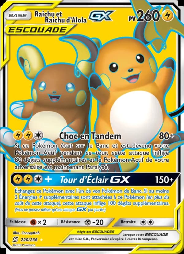 Raichu et Raichu d’Alola GX